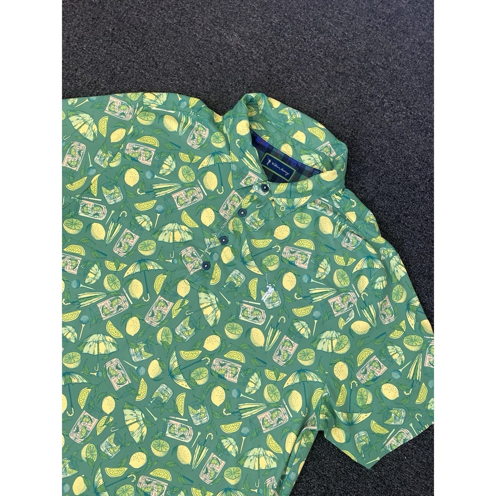 Willam Murray Lemonade Time Performance Golf Polo Green/Yellow Mens Size Large